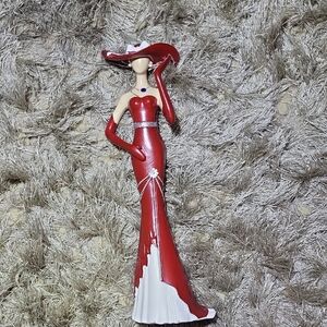 Elegant Red and White Figurine
